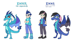 Size: 1700x950 | Tagged: safe, artist:tarkan809, imported from derpibooru, princess ember, dragon, human, dragonified, emma, humanized, misspelling, simple background, species swap, transparent background