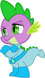 Size: 460x780 | Tagged: safe, artist:caffeinejunkie, artist:snicket324, editor:4-chap, imported from derpibooru, spike, dragon, clothes, costume, crossed arms, duck dodgers, male, simple background, solo, transparent background