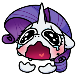 Size: 700x700 | Tagged: safe, artist:sugar morning, imported from derpibooru, rarity, pony, unicorn, blushing, bust, crying, emoji, female, g4, mare, marshmelodrama, portrait, puppy dog eyes, rarity being rarity, reaction image, sad, simple background, solo, transparent background, wavy mouth