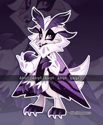 Size: 2294x2783 | Tagged: safe, artist:gkolae, imported from derpibooru, oc, oc only, draconequus, adoptable, draconequus oc, solo, watermark, zoom layer