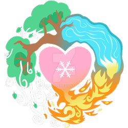 Size: 400x400 | Tagged: safe, artist:brinazzle, imported from derpibooru, cutie mark, cutie mark only, deviantart watermark, fire, heart, no pony, obtrusive watermark, simple background, snow, snowflake, transparent background, tree, water, watermark, wind