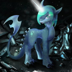 Size: 2449x2449 | Tagged: safe, artist:roselinath, imported from derpibooru, oc, oc only, hybrid, pony, horn, solo