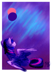 Size: 1820x2500 | Tagged: safe, artist:prettyshinegp, imported from derpibooru, twilight sparkle, alicorn, pony, abstract background, female, looking up, mare, signature, twilight sparkle (alicorn)