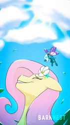 Size: 2160x3840 | Tagged: safe, artist:barnnest, imported from ponybooru, fluttershy, oc, oc:vitæ, pegasus, pony, unicorn