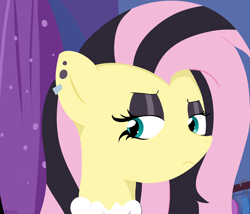 Size: 3500x3000 | Tagged: safe, artist:reinbou, imported from derpibooru, fluttershy, pegasus, pony, alternate hairstyle, boutique, goth, solo