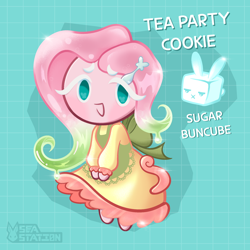 Size: 2000x2000 | Tagged: safe, artist:seasemissary, imported from derpibooru, angel bunny, fluttershy, human, cookie run, humanized, sugarcube