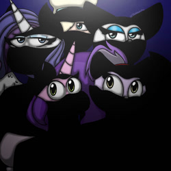 Size: 894x894 | Tagged: safe, artist:abbyloukay, imported from derpibooru, pipp petals, rarity, alicorn, anthro, bat, cat, human, pony, alicornified, blaze the cat, g5, mask, moon, night, ninja, pippcorn, princess rosalina, race swap, raricorn, rosalina, rouge the bat, sonic the hedgehog (series), super mario bros.