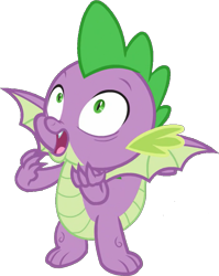 Size: 659x827 | Tagged: safe, artist:pascalmulokozi2, edit, edited screencap, imported from derpibooru, screencap, spike, dragon, molt down, background removed, male, open mouth, shocked, simple background, solo, transparent background, winged spike, wings