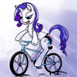 Size: 425x425 | Tagged: safe, artist:fxablom, imported from derpibooru, rarity, pony, unicorn, bicycle, chest fluff, solo