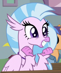 Size: 594x709 | Tagged: safe, imported from derpibooru, screencap, silverstream, classical hippogriff, hippogriff, a rockhoof and a hard place, season 8, spoiler:s08, cropped, cute, diastreamies, excited, female, grin, smiling