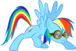 Size: 900x603 | Tagged: safe, artist:lion-ger, imported from derpibooru, rainbow dash, pegasus, pony, female, goggles, mare, simple background, solo, transparent background, vector