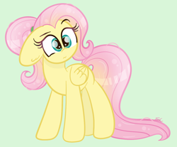 Size: 974x805 | Tagged: safe, artist:sugarcloud12, imported from derpibooru, fluttershy, pony, green background, simple background, solo
