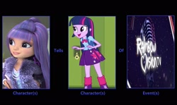 Size: 2048x1217 | Tagged: safe, artist:aaliyah_rosado, artist:user15432, imported from derpibooru, twilight sparkle, alicorn, human, equestria girls, equestria girls (movie), barely eqg related, crossover, hand on hip, lockers, open mouth, phone, rainbow high, smiling, twilight sparkle (alicorn), violet willow