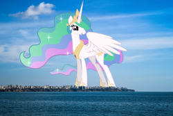 Size: 2047x1365 | Tagged: safe, artist:jaredking779, artist:mixermike622, imported from derpibooru, princess celestia, alicorn, pony, crown, cute, cutelestia, female, giant alicorn, giant pony, giantess, highrise ponies, hoof shoes, irl, jewelry, macro, mare, mega celestia, mega giant, photo, ponies in real life, regalia, turkey (country)