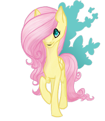 Size: 665x766 | Tagged: safe, artist:vanderlyle, imported from derpibooru, fluttershy, pegasus, pony, female, hair over one eye, looking at you, mare, open mouth, open smile, simple background, smiling, smiling at you, solo, transparent background