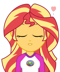 Size: 3000x3565 | Tagged: safe, artist:keronianniroro, imported from derpibooru, sunset shimmer, human, equestria girls, camp everfree outfits, heart, kissing, offscreen character, pov, simple background, solo, transparent background, vector