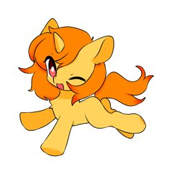 Size: 768x768 | Tagged: safe, imported from derpibooru, oc, oc only, oc:moyle star, oc:魔熠, pony, unicorn, cute, female, orange coat, red eyes, simple background, solo, transparent background