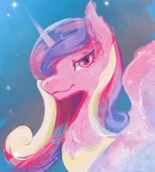 Size: 1016x1127 | Tagged: safe, artist:bestlifeb4, imported from derpibooru, princess cadance, alicorn, pony, bust, female, horn, jewelry, looking at you, mare, palindrome get, portrait, profile, regalia, solo