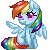 Size: 50x50 | Tagged: safe, artist:aquagalaxy, imported from derpibooru, rainbow dash, pegasus, pony, icon, pixel art, simple background, sitting, solo, spread wings, transparent background, wings