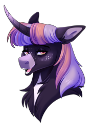 Size: 900x1250 | Tagged: safe, artist:uunicornicc, imported from derpibooru, oc, pony, unicorn, bust, female, mare, portrait, simple background, solo, transparent background