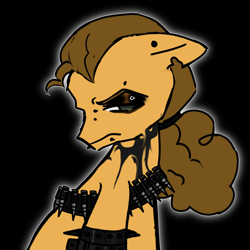 Size: 1024x1024 | Tagged: safe, artist:t-0-rtured, imported from derpibooru, cheese sandwich, earth pony, pony, black background, goth, male, simple background, solo, stallion