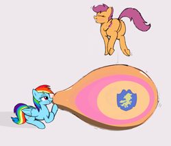 Size: 5796x4942 | Tagged: safe, artist:mizhisha, imported from derpibooru, rainbow dash, scootaloo, pegasus, pony, balloon, balloon fetish, blowing, blowing up balloons, butt, cute, cutealoo, dashabetes, duo, duo female, featureless crotch, female, fetish, inflating, jumping, loonerdash, mare, older, older scootaloo, plot, puffy cheeks, rainblow dash, request, requested art, scootabutt, scootalove, that pony sure does love balloons