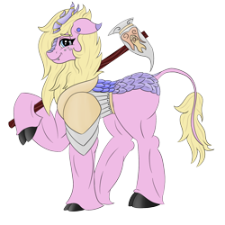 Size: 1600x1600 | Tagged: safe, artist:gray star, imported from derpibooru, oc, oc only, oc:perri, kirin, armor, blonde, blue eyes, chest fluff, dungeons and dragons, fantasy class, female, hammer, knight, mare, muscles, paladin, pen and paper rpg, rpg, scales, simple background, smiling, solo, transparent background, warrior