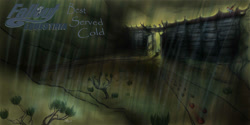 Size: 1500x750 | Tagged: safe, artist:kibugamikenzo, imported from ponybooru, fallout equestria, cover art, fanfic art, rain, scenery