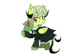 Size: 3582x2630 | Tagged: safe, alternate version, artist:idkhesoff, derpibooru exclusive, imported from derpibooru, oc, oc:dew springs, alicorn, pony, alicorn oc, augmented, augmented tail, bowtie, clothes, dress, ear piercing, earring, fangs, female, fishnets, gloves, horn, horns, jewelry, lip piercing, mare, mountain dew, nose piercing, open mouth, piercing, raised hoof, simple background, socks, soda, solo, stockings, tail, tattoo, thigh highs, transparent background, wings