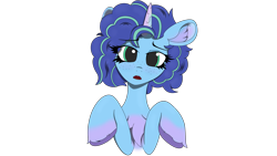 Size: 3840x2160 | Tagged: safe, artist:straighttothepointstudio, imported from derpibooru, pony, unicorn, chest fluff, curly hair, curly mane, digital art, ear fluff, female, freckles, g5, looking at you, mare, misty brightdawn, my little pony: make your mark, open mouth, simple background, solo, transparent background, unshorn fetlocks