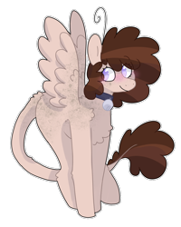 Size: 800x1000 | Tagged: safe, artist:puppie, imported from derpibooru, oc, oc only, oc:raevyn, pegasus, bell, bell collar, collar, simple background, solo, transparent background