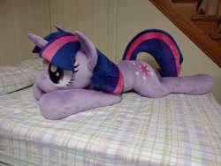 Size: 4000x3000 | Tagged: safe, artist:azgchip, imported from derpibooru, twilight sparkle, pony, unicorn, bed, female, irl, life size, lying down, mare, photo, pillow, plushie, solo, unicorn twilight