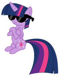 Size: 570x735 | Tagged: safe, artist:ivuiadopts, artist:twilyisbestpone, imported from derpibooru, twilight sparkle, alicorn, pony, base used, crossed hooves, female, frown, mare, simple background, sitting, solo, sunglasses, swag, transparent background, twilight sparkle (alicorn)