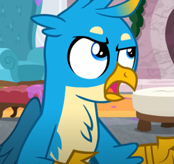 Size: 559x527 | Tagged: safe, imported from derpibooru, screencap, gallus, griffon, season 8, the hearth's warming club, spoiler:s08, cropped, male, solo