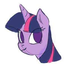 Size: 440x451 | Tagged: safe, twilight sparkle, pony, unicorn, aggie.io, female, looking back, mare, simple background, smiling