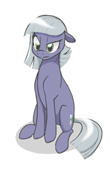 Size: 504x798 | Tagged: safe, limestone pie, earth pony, pony, aggie.io, female, frown, mare, simple background, sitting