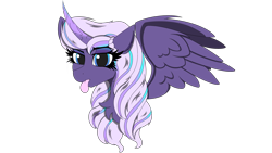 Size: 3840x2160 | Tagged: safe, artist:straighttothepointstudio, imported from derpibooru, opaline arcana, alicorn, pony, spoiler:g5, spoiler:my little pony: make your mark, :p, chest fluff, digital art, female, g5, looking at you, mare, my little pony: make your mark, simple background, solo, spread wings, tongue out, transparent background, unamused, wings