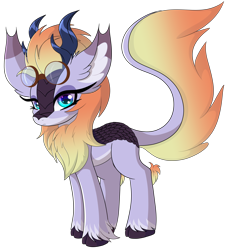 Size: 8424x9168 | Tagged: safe, artist:windykirin, imported from derpibooru, oc, oc only, oc:nova brisk, kirin, absurd resolution, adopted, cute, female, frown, goggles, kirin oc, looking at you, ocbetes, simple background, solo, transparent background