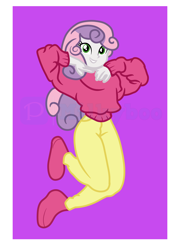 Size: 3752x5200 | Tagged: safe, artist:milkyboo898, imported from derpibooru, sweetie belle, human, equestria girls, clothes, cute, cutie mark crusaders, cutie mark on clothes, female, solo