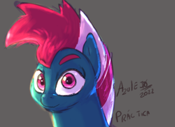 Size: 858x623 | Tagged: safe, artist:azulejo, imported from derpibooru, oc, oc only, oc:cherry cream, earth pony, big eyes, looking at you, male, pink hair, pink mane, practice drawing