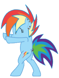 Size: 449x593 | Tagged: safe, artist:jrpsartdesk, imported from derpibooru, earth pony, pony, animated, bipedal, dancing, ear piercing, gif, piercing, simple background, solo, transparent background