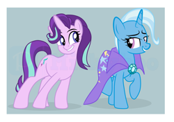 Size: 7280x5112 | Tagged: safe, artist:milkyboo898, imported from derpibooru, starlight glimmer, trixie, pony, unicorn, cute, duo, female, lesbian, shipping, startrix