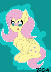 Size: 2893x4092 | Tagged: safe, artist:doaart, imported from derpibooru, fluttershy, butterfly, pegasus, pony, butterfly on nose, commission, insect on nose, ych example, your character here