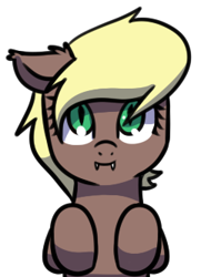 Size: 241x332 | Tagged: safe, artist:neuro, imported from derpibooru, oc, oc only, oc:midnight song, bat pony, pony, bat pony oc, bust, fangs, female, floppy ears, looking at you, mare, simple background, smiling, smiling at you, solo, transparent background