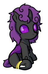 Size: 336x519 | Tagged: safe, artist:neuro, imported from derpibooru, oc, oc only, changeling, anklet, changeling oc, jewelry, purple changeling, simple background, sitting, solo, transparent background