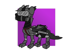 Size: 1600x1200 | Tagged: safe, artist:grandfinaleart, imported from derpibooru, oc, oc only, oc:coal, dragon, armor, boots, clothes, digital art, dragon oc, fangs, gradient background, helmet, horns, mask, non-pony oc, purple eyes, shoes, simple background, solo, suit, sword, transparent background, visor, weapon, wings