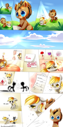 Size: 1000x2000 | Tagged: safe, artist:aquagalaxy, imported from derpibooru, derpy hooves, doctor whooves, nurse redheart, time turner, earth pony, pegasus, pony, blushing, comic, doctorderpy, female, male, shipping, straight