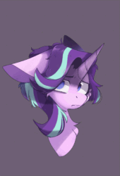 Size: 1423x2095 | Tagged: artist needed, source needed, safe, imported from derpibooru, starlight glimmer, pony, unicorn, animated, bust, crying, expressions, fanart, floppy ears, gif, happy, portrait, sad, scared, simple background
