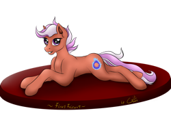 Size: 1280x960 | Tagged: safe, artist:lennystendhal13, imported from derpibooru, fiery fricket, pony, las pegasus resident, lying down, prone, simple background, solo, transparent background