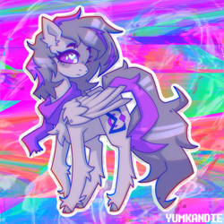 Size: 2685x2685 | Tagged: safe, artist:yumkandie, imported from derpibooru, oc, oc only, pegasus, pony, chest fluff, clothes, commission, ear fluff, female, high res, scarf, solo, unshorn fetlocks, wingding eyes